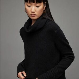 All Saints Black Turtleneck Sweater NWT